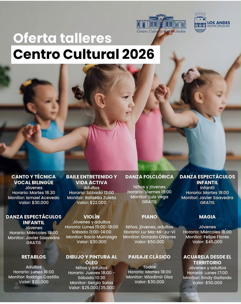 Oferta de talleres Centro Cultural 2026